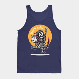 Death Metal Riding Unicorn - Kawaii Tank Top